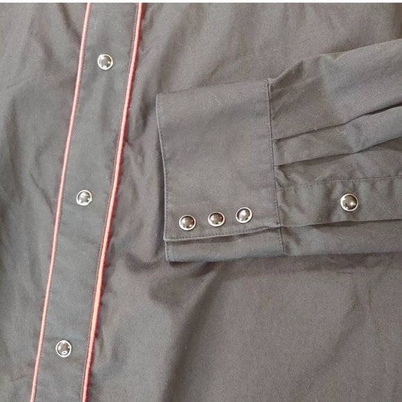 Roper Rockabilly Pearl Snap Shirt Men XL Embroidered Patch Flames Smiley Pockets - Picture 8 of 10